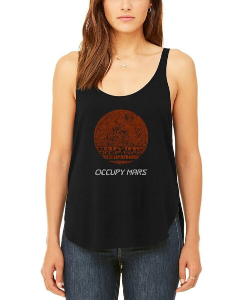 Women's Word Art Occupy Mars Flowy Tank Top