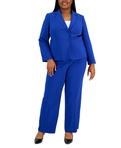 Plus Size Crepe Two-Button Blazer Pantsuit