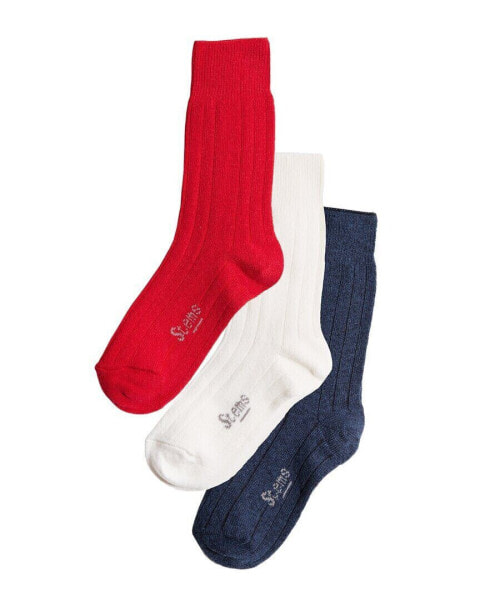 Stems Box Of 3 Lux Cashmere & Wool-Blend Sock Women's Os