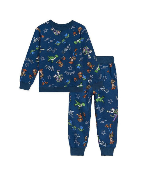 Boys Lion King Toy Story Cars French Terry Sweatshirt and Jogger Pants Outfit Set to (2T - 10-12)