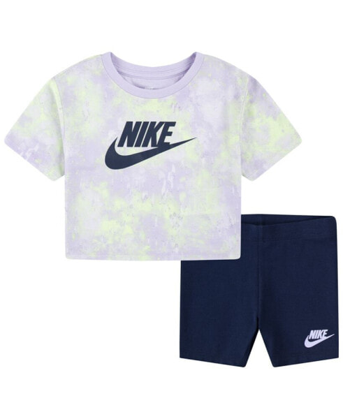 Toddler Girls Boxy Tee and Bike Shorts Set