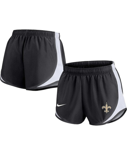 Women's Black New Orleans Saints Plus Size Tempo Shorts