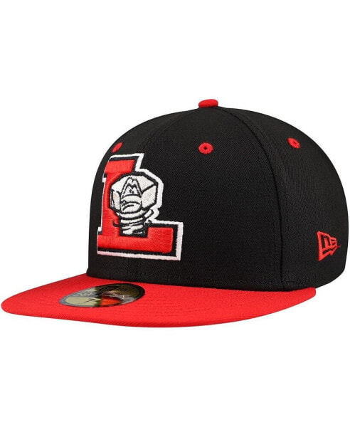 Men's Black/Red Lansing Lugnuts Authentic Collection 59FIFTY Fitted Hat