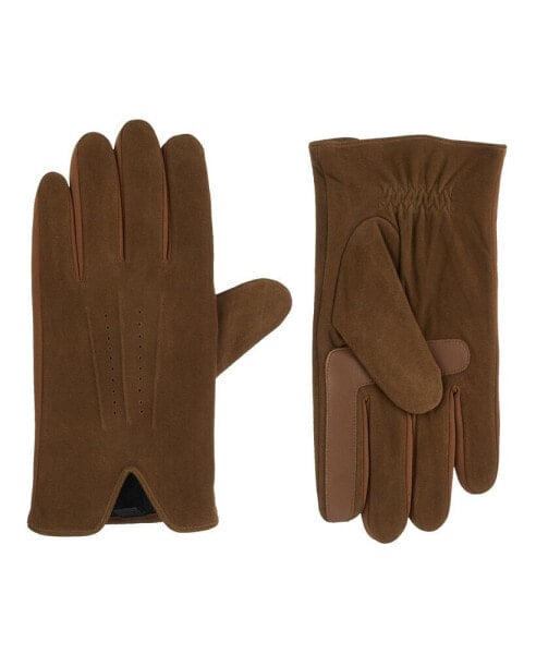 Men's Stretch Suede 3-Draw Touchscreen Gloves