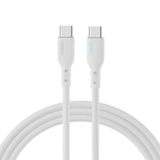 Kabel przewód USB-C z diodą LED 100W 2m biały