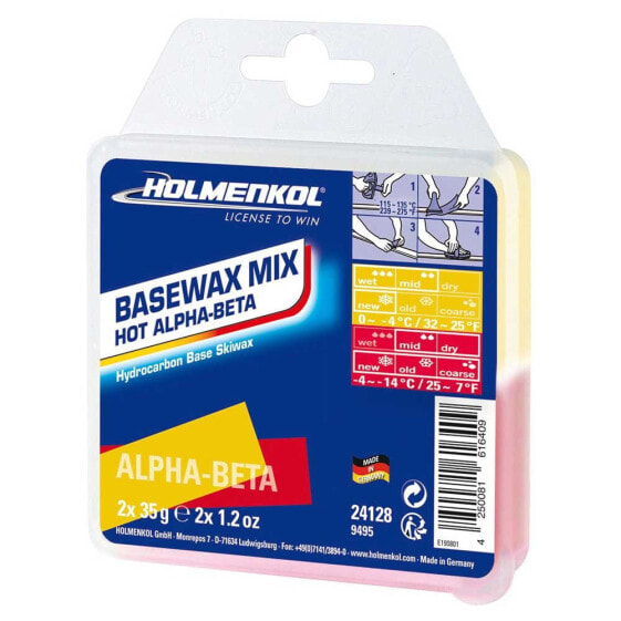 HOLMENKOL Basewax Mix HOT Alpha-Beta 0°C/-4°C -4ºC/-14ºC Wax 2x35 gr