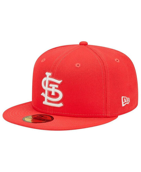 Men's Red St. Louis Cardinals Lava Highlighter Logo 59FIFTY Fitted Hat