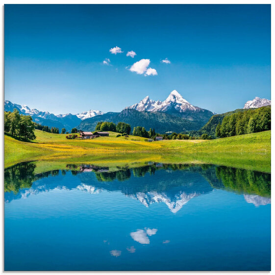 Glasbild Landschaft in den Alpen