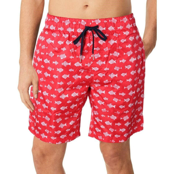 2xist Men's Catalina Red Woven Printed Swim Trunks Sz. L 147379