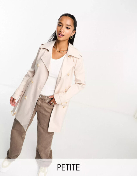 Forever New Petite belted trench coat in stone