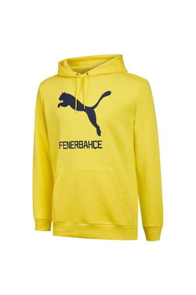 Толстовка PUMA Fenerbahçe S.K Cat Unisex 22 23 Sarı Kapüşonlu Sweatshirt 773139 03