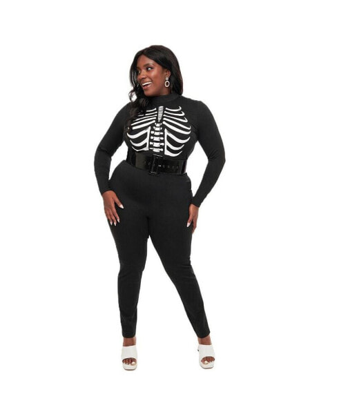 Plus Size 1960s Long Sleeve Jumpsuit