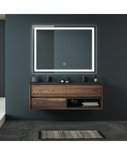 Зеркало LED Simplie Fun 40X32 дюйма для ванной комнаты с высокой яркостью, диммером и сенсорным выключателем