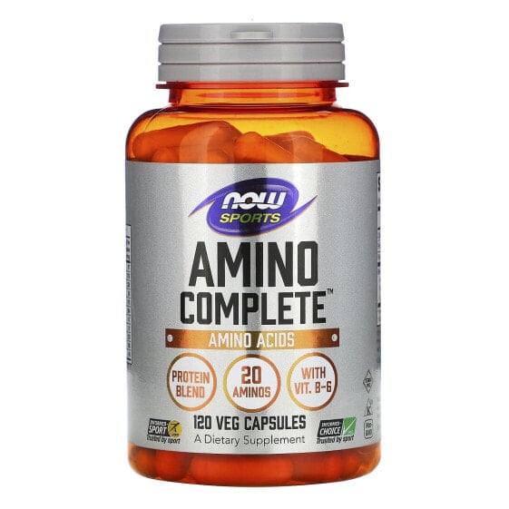 NOW Foods, Sports, Amino Complete, аминокислотный комплекс, 120 вегетарианских капсул