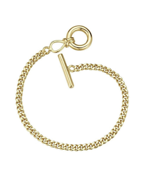 RA 14K Gold Plated Cubic Zirconia Chain Bracelet