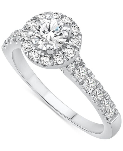 Diamond Halo Engagement Ring (1-1/6 ct. t.w.) in 14k White Gold