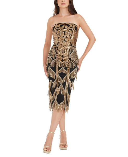 Women's Viviana Sequined Fringe Dress