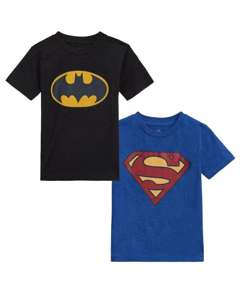 Justice League Batman Superman 2 Pack T-Shirts Toddler| Child Boy