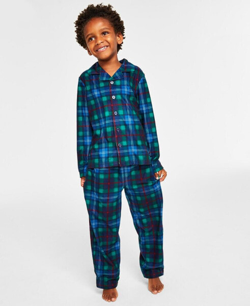 Matching Toddler, Little & Big Kids Plaid Notched Pajamas Set, Created for Macy's