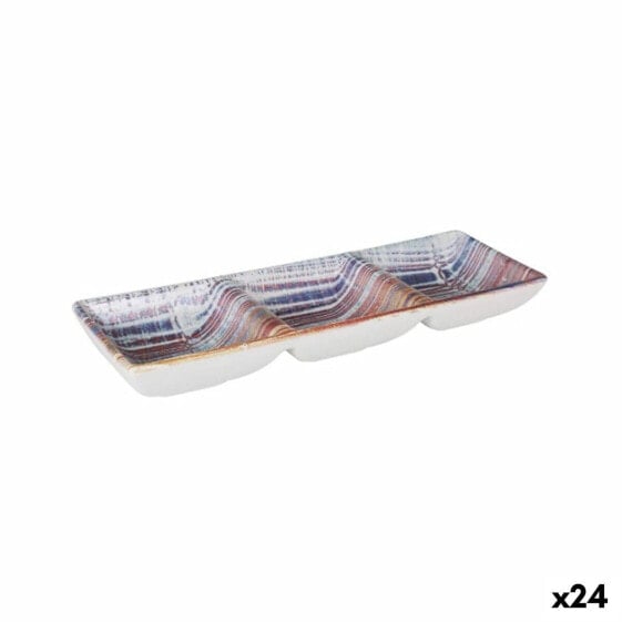 Snack tray La Mediterránea Boreal 3 Compartments 26 x 8,5 x 3,3 cm (24 Units)