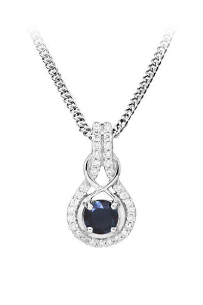Elegant silver pendant with garnet PG000112