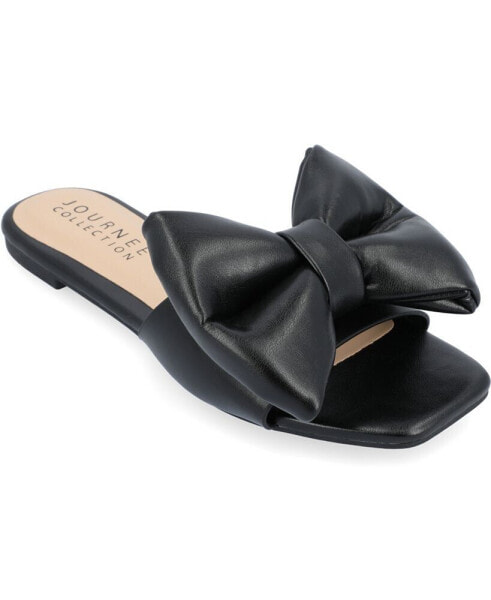 Women's Fayre Wide Width Oversized Bow Slip On Flat Sandals