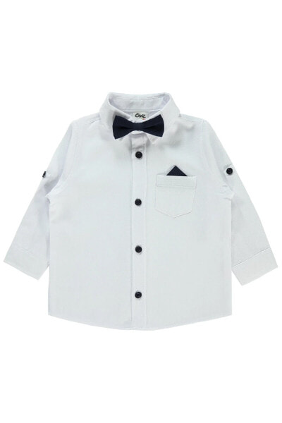 Рубашка для малышей Civil Baby с бабочкой 6-18 мес белая