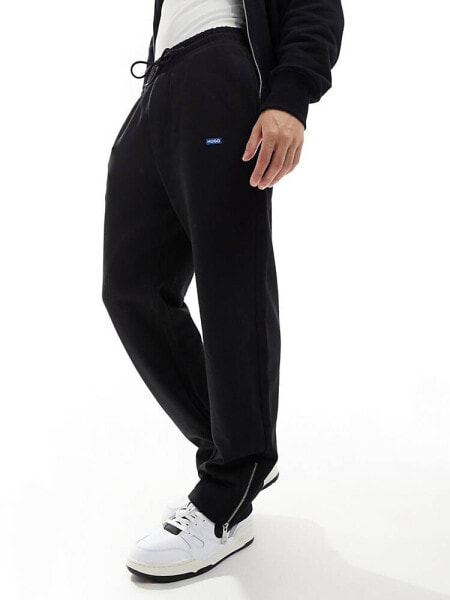 HUGO BLUE straight joggers in black