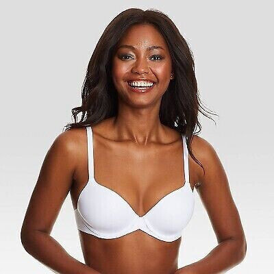 Maidenform Women's One Fabulous Fit 2.0 Tailored Demi Bra DM7543 - White 36DD