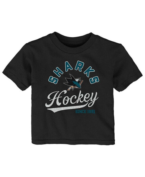 Infant Boys and Girls Black San Jose Sharks Take The Lead T-shirt