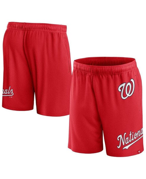 Men's Red Washington Nationals Clincher Mesh Shorts