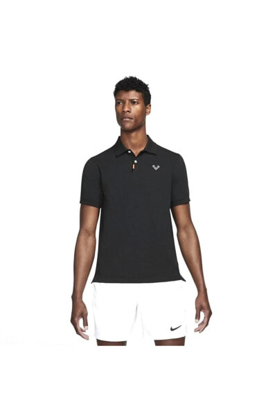 Футболка мужская Nike Rafa Slim 2.0 черная polo collar T-shirt