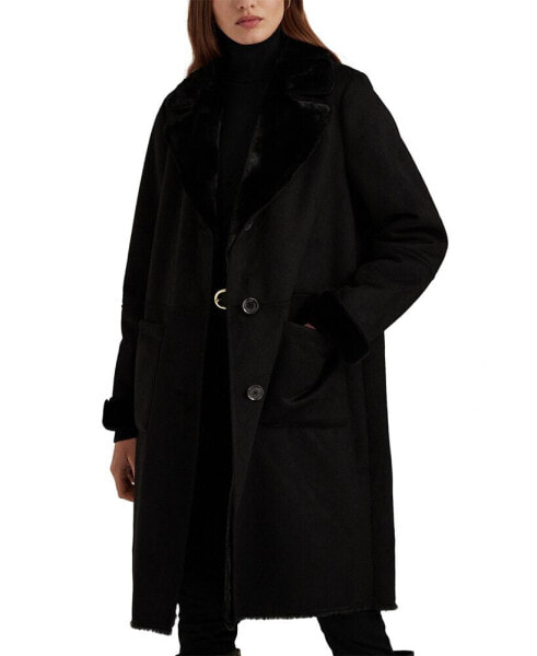 Women's Faux-Suede & Faux-Fur-Trim Coat