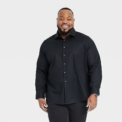 Men's Big & Tall Performance Dress Button-Down Shirt - Goodfellow & Co Black LT