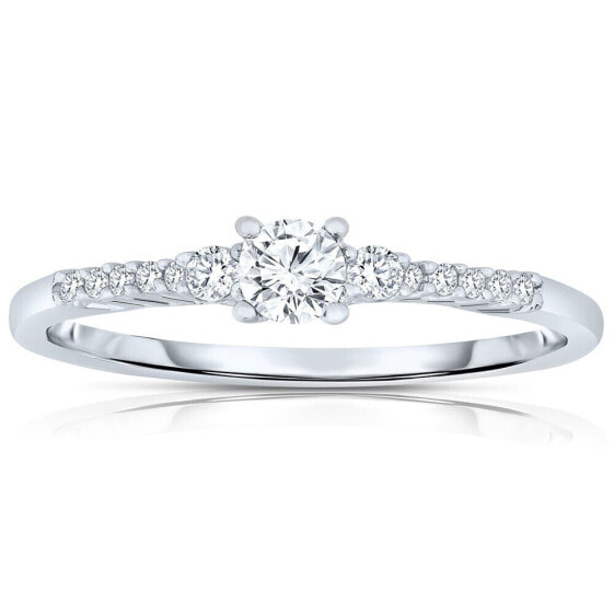 Sterling Silver Cubic Zirconia Engagement Ring