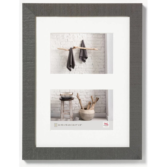 walther design HO218D - Wood - Gray - Single picture frame - 13 x 18 cm - Rectangular - 299 mm