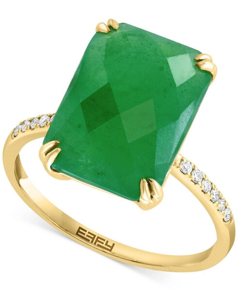 EFFY® Dyed Jade & Diamond (1/20 ct. t.w.) Statement Ring in 14k Gold