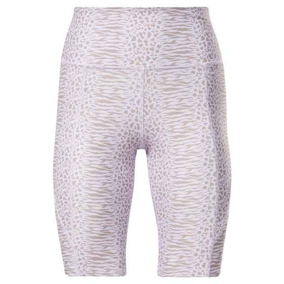 REEBOK Lux Bold High-Waisted Modern Safari Print Short Leggings