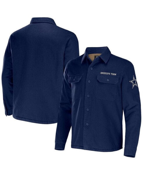 Men's NFL x Darius Rucker Collection by Navy Dallas Cowboys Canvas Button-Up Shirt Jacket