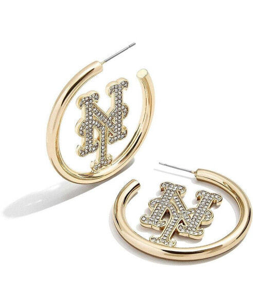 Women's New York Mets Hoops Earrings