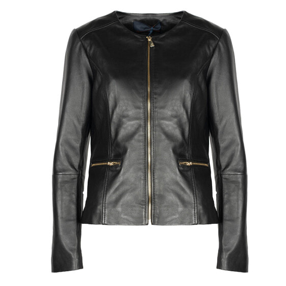Женская кожаная куртка черная Trussardi Jeans Kurtka Leather Biker - (IT)40