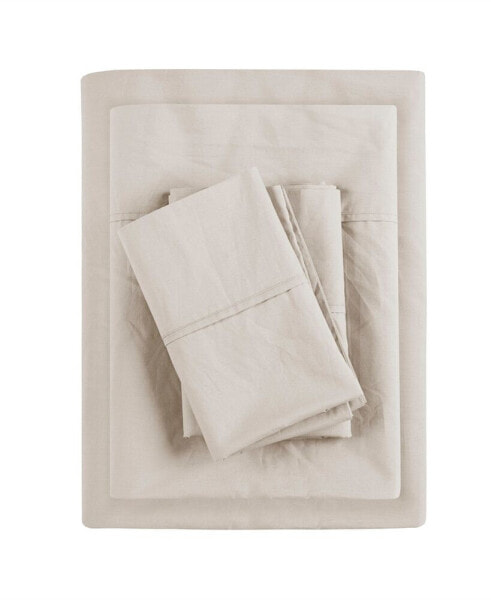 Peached Cotton Percale 4-Pc. Sheet Set, California King