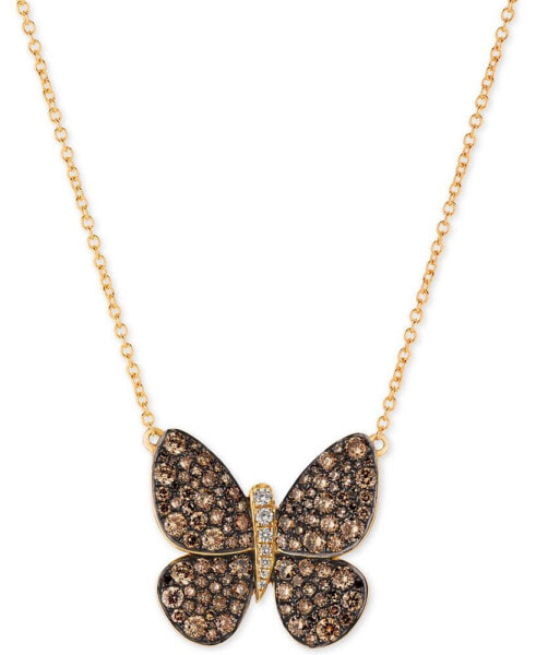 Le Vian chocolatier® Diamond Butterfly Pendant Necklace (1-7/8 ct. t.w.) in 14k Rose Gold or Yellow Gold.
