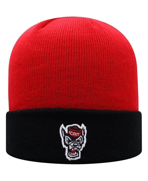 Men's Red and Black NC State Wolfpack Core 2-Tone Cuffed Knit Hat