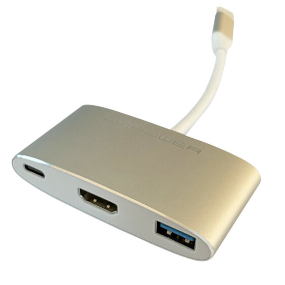 LC-Power LC-HUB-C-MULTI-4 - USB 3.2 Gen 1 (3.1 Gen 1) Type-C - 100 W - Silver - White - HDMI - USB 3.2 Gen 1 (3.1 Gen 1) Type-A - USB 3.2 Gen 1 (3.1 Gen 1) Type-C - 74 mm - 38 mm
