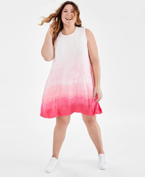 Plus Size Ombré Sleeveless Flip Flop Dress, Created for Macy's