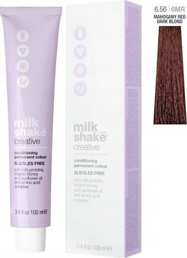 Milk Shake Milk Shake, Creative, SLS/SLES-Free, Permanent Hair Dye, 6.566MR Mahogany Red Dark Blond, 100 ml For Women