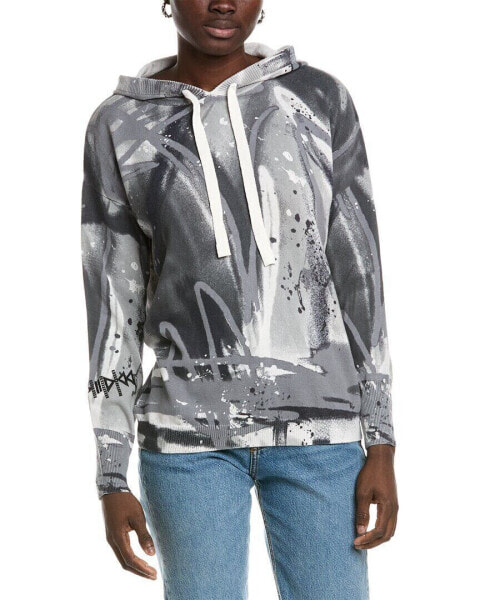 Wispr Urban Graffiti Silk-Blend Hoodie Women's