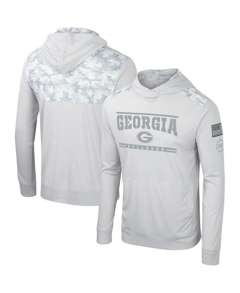 Men's Gray Georgia Bulldogs OHT Military-Inspired Appreciation Long Sleeve Hoodie T-shirt