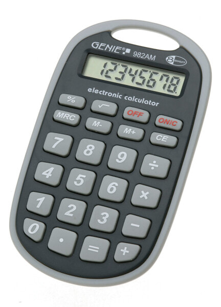 Калькулятор основной GO Europe GmbH Genie 982 AM 8-разрядный 1-строчный Черно-серый